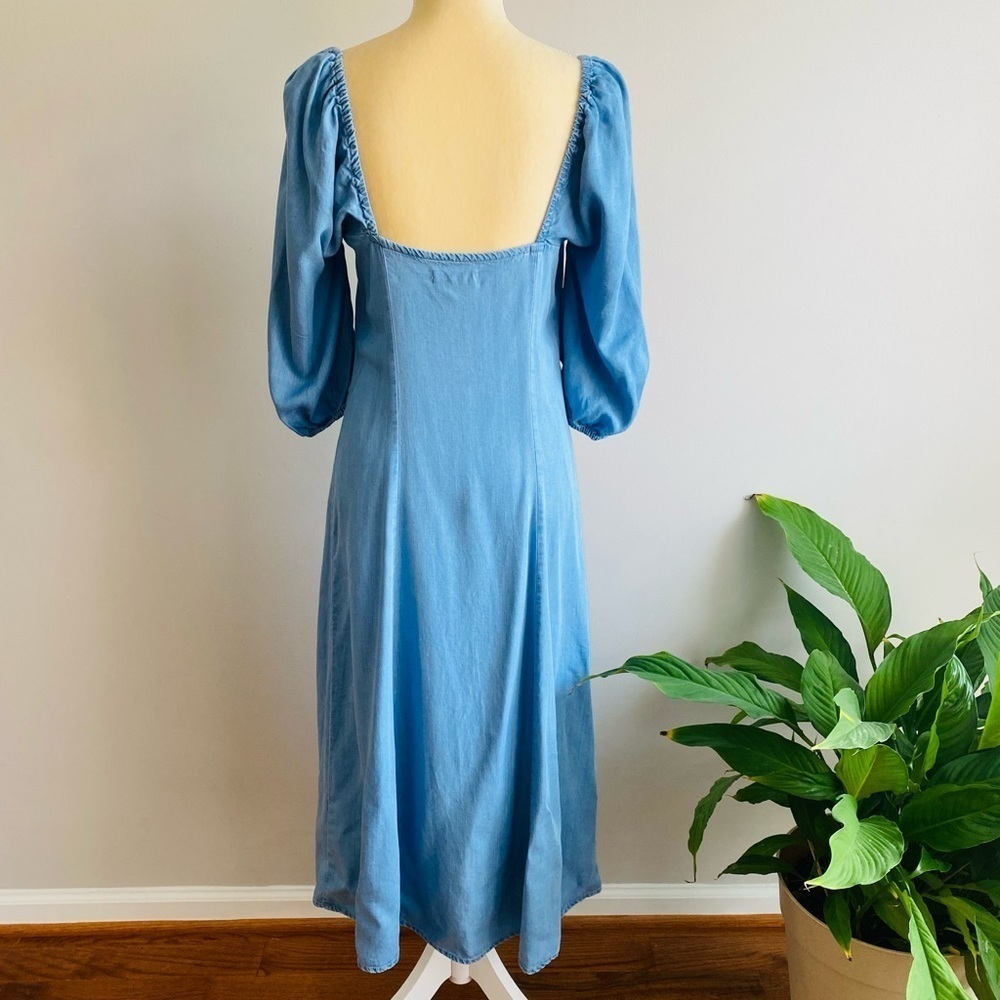 Zara off the shoulder chambray Lyocell dress - Picture 7 of 10
